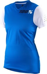 Maillot Manches Courtes Femme 100% Ridecamp Bleu