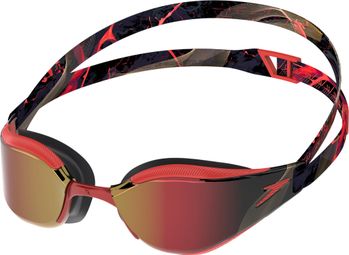 Speedo Fastskin Hyper Elite Mirror Black/Red Swimming Goggles