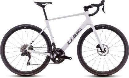 Cube Attain C:62 SLX Road Bike Shimano 105 Di2 12S 700 mm Cotton White Grey 2025