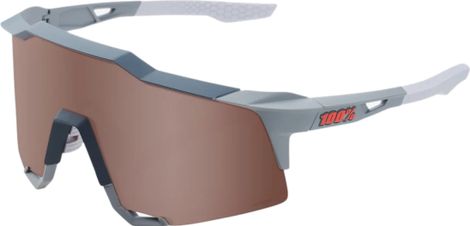 Lunettes 100% Speedcraft Soft Tact Gris - Lentille HiPER Crimson Miroir Silver