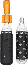 Peaty's Holeshot Road/Gravel Orange CO2 Inflator + 2 CO2 Cartridges (16g)