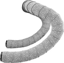 Cinta para manillar Supacaz Super Sticky Kush Suede gris metalizado con tapones