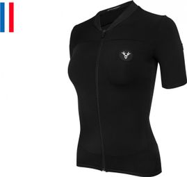 Maillot Manches Courtes Femme Lebram Allos Noir Coupe Ajustée