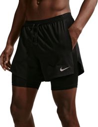 Nike Stride 5in 2-in-1-Shorts für Herren, schwarz