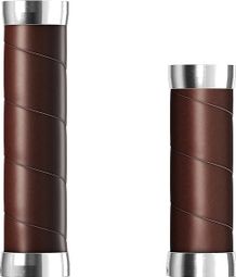 Paire de Grips Brooks England Slender Leather Grips 130/100 mm Marron