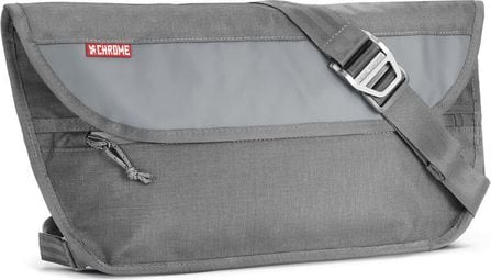 Bolso Messenger Simple Cromado Gris Humo