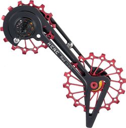 Jockey Wheel System KCNC Galets de Dérailleur Sram Red 14+16 Dents Rouge