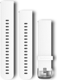Muñequera de silicona de 20 mm de liberación rápida Garmin Blanca Plata