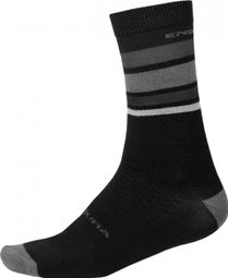 Chaussettes Endura BaaBaa Merino Stripe Noir Mat