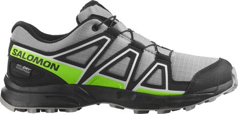 Salomon Speedcross Waterproof Trail Shoes, Gray/Green, Kids