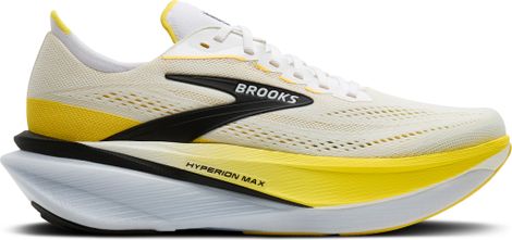 Brooks Hyperion Max 4 Running Shoes, White/Yellow, Men's