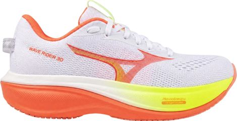 Zapatillas de running Mizuno Wave Rider 30 blancas/naranjas para mujer