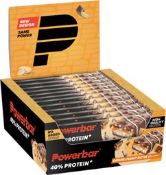 Protein Bar 40% + Crisps (12x40g) - Powerbar - Peanuts Butter Caramel - Barres Protéinées