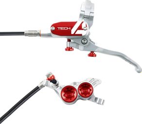 Hope Tech4 V4 Disc Break - Back Silver / Red Standard Hose