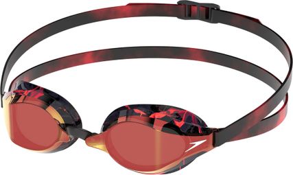 Speedo Fastskin Speed Socket 2.0 Mirror LTD Swimming Goggles, Black/Red