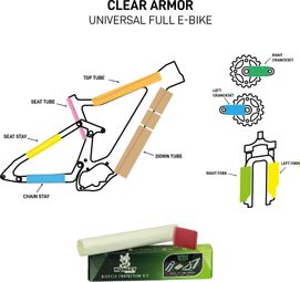 Film protection CLEAR ARMOR universal E-bike MAT + Fourche et manivelles