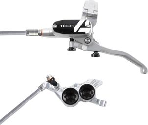 Frein Arrière Hope Tech4 V4 Argent / Noir Durite Tressé Aviation