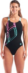 Maillot de Bain Arena Maxi Logo Noir Femme