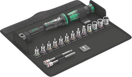 Wera set met Click-torque verstelbare momentsleutel + 16 bits