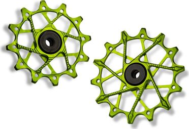 Paar Garbaruk Derailleurwieltjes voor Sram 11/12v Groen