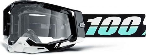 Arkana 100% Racecraft 2 Goggle Black White - Clear Lens