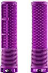 Pair of DMR DeathGrip2 Flangeless Lock-On Handlebar Grips, 135 mm, Purple