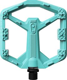 Pair of Crankbrothers Stamp 0 Composite Flat Pedals in Turquoise Blue