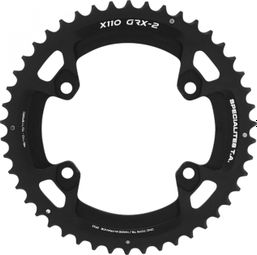 PLATEAU GRAVEL 4BRA D.110 POUR SHIMANO GRX DOUBLE TA X110 EXTERIEUR 46DTS COMPATIBLE RX600-RX810 NOIR  10-11V.