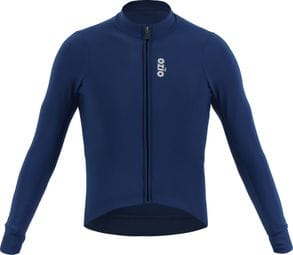 Ozio Maillot Cycliste manches longues Team Bleu Navy (Coupe Ajustée)