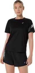 Maglia a maniche corte Asics Icon nera da donna