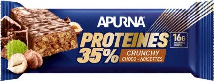 Barritas hiperproteicas Apurna Crunchy 35 % chocolate y avellanas - 45 g