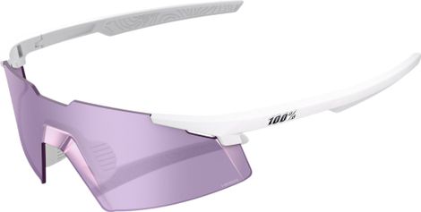 100% A2 Aspire Matte White Sunglasses - HiPER Pink Lavender
