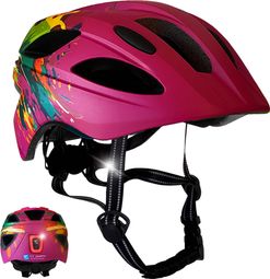 Casque vélo enfant 6-12 ans|Splash Rose|Crazy Safety|Certifié EN1078