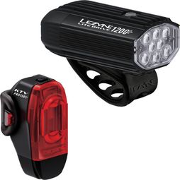 Lezyne Lite Drive 1200+ / KTV Drive Pro+ Pair Bike Lights Black