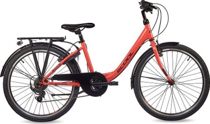 S’COOL chiX  vélo enfant  6 vitesses  Corail/Rouge foncé