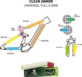 Film protection CLEAR ARMOR universal E-bike Gloss + Fourche et manivelles