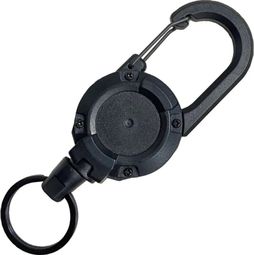Mousqueton rétractable porte-clés cable acier-60 cm-Noir