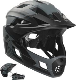 Casque vélo intégral pour enfants 6-12 | Gris | Crazy Safety | EN1078 Certifié