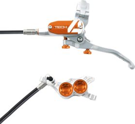 Hope Tech 4 E4 Disc Break - Back Silver / Orange Standard Hose 