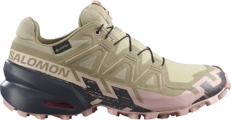 Chaussures Trail Salomon Speedcross 6 GTX Kaki/Rose Femme