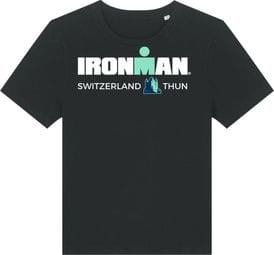 Ironman Zwitserland Zwart Vrouwen T-Shirt met Korte Mouwen