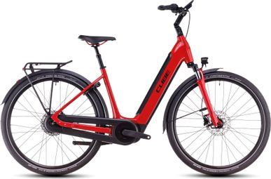 Vélo de Ville Électrique Cube Supreme Hybrid Comfort Pro 625 Easy Entry Enviolo City 625 Wh 26'' Rouge Fire 2025