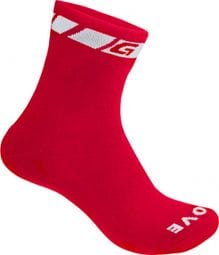Ein Paar rote Gripgrab-Socken für die Zwischensaison