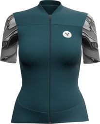 Women's LeBram Ventoux Short Sleeved Jersey Petrole Blue Pelforth