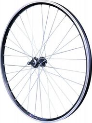 ROUE 28  VTC ARRIERE JANTE ALU DOUBLE PAROI NOIRE FREIN PATIN MOYEU ALU BLOCAGE RAPIDE ROUE LIBRE 6/7/8V.