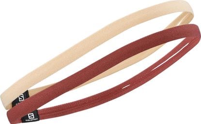 Salomon Cross Hairways Bands Beige Rot Stirnbänder für Damen (x2)