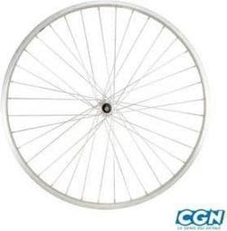 Roue vtc 28  ar blocage jante argent mach1 m110. moy.miche mag.a visser 5/6/7v v-brake 36t