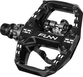 Pair of Funn Clast Clip-In Single Side SPD Semi-Automatic Pedals with Cages Black