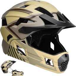 Casque vélo intégral pour enfants 6-12 | Sable | Crazy Safety | EN1078 Certifié