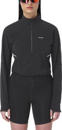 Maglia con mezza zip Salomon Sense Aero Hybrid nera da donna